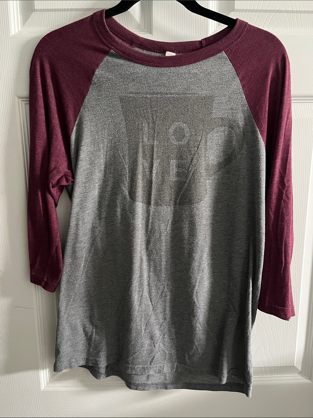 Bella Canvas Grey 3/4 sleeve t-shirt with 'LOVE' mug Graphic